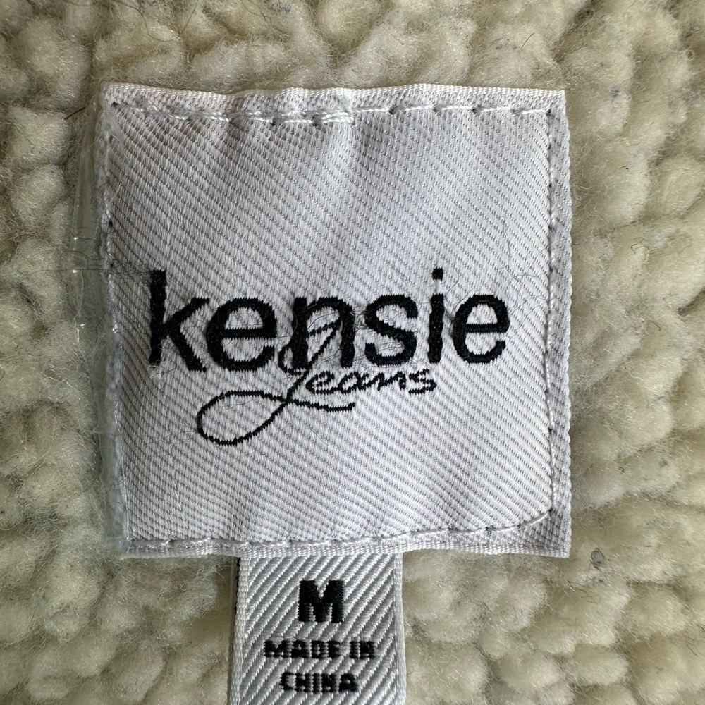 Kensie Blue Denim Jacket with Faux Sherpa Collar - Picture 8 of 9